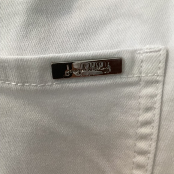 M24 Joseph Ribkoff White Jeans, Pantacourt Droit Straight Crop, 10 Floral cutout - Picture 8 of 10